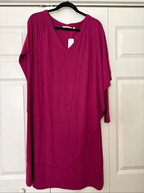 Soft Surroundings Magenta V Neck Dress